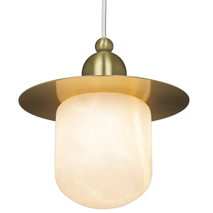Volterra Shaded Single Pendant - Alabaster - Image 4