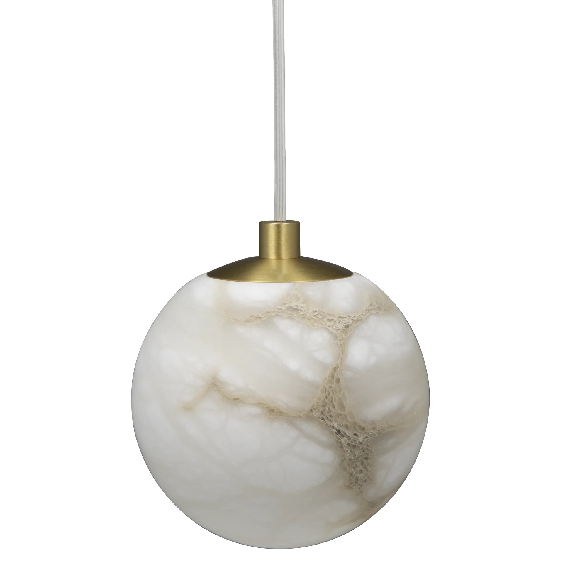 Volterra Single Pendant - Brass & Alabaster - Image 2