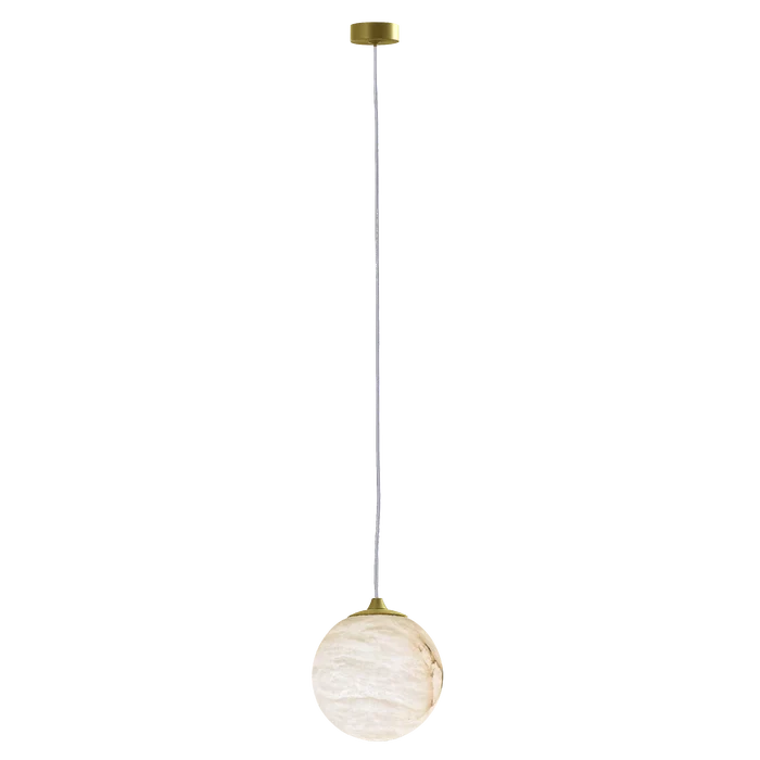 Volterra Single Pendant - Brass & Alabaster - Image 3