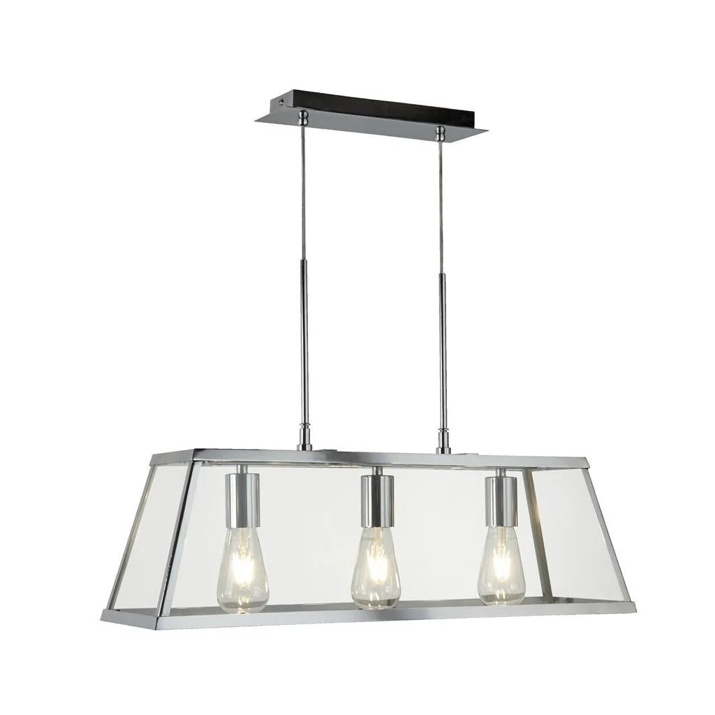 Voyager 3/5Lt Island/Kitchen Table Ceiling Light - Black/Chrome/Antique Brass Finish - Image 10