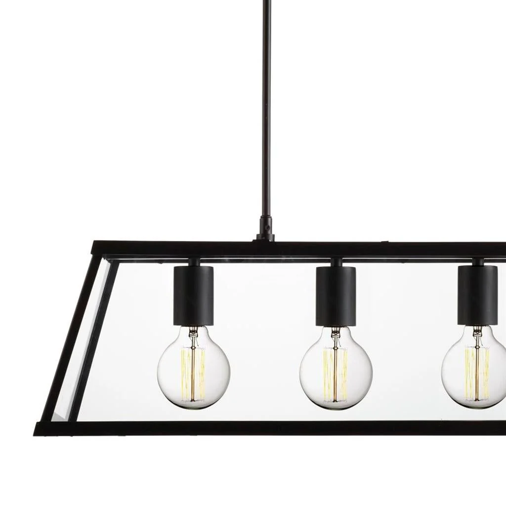 Voyager 3/5Lt Island/Kitchen Table Ceiling Light - Black/Chrome/Antique Brass Finish - Image 3