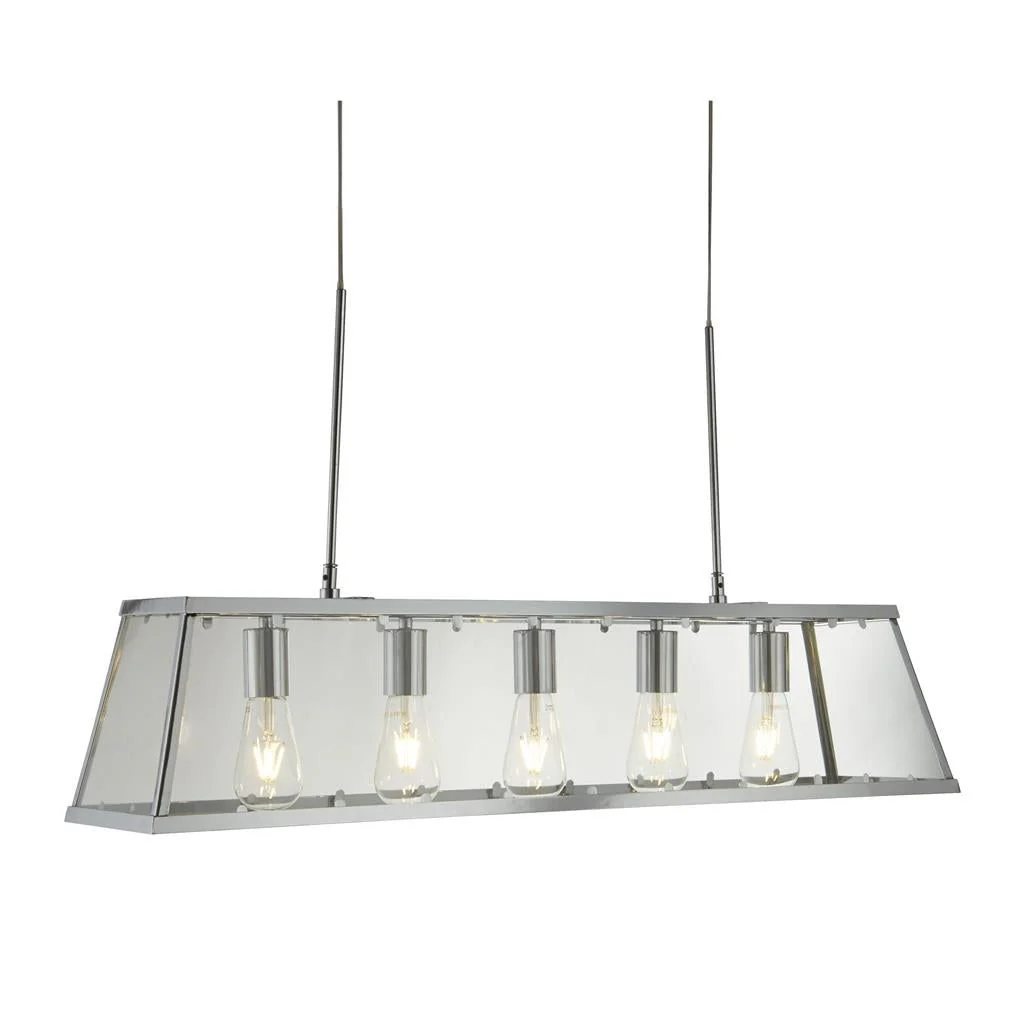 Voyager 3/5Lt Island/Kitchen Table Ceiling Light - Black/Chrome/Antique Brass Finish - Image 5