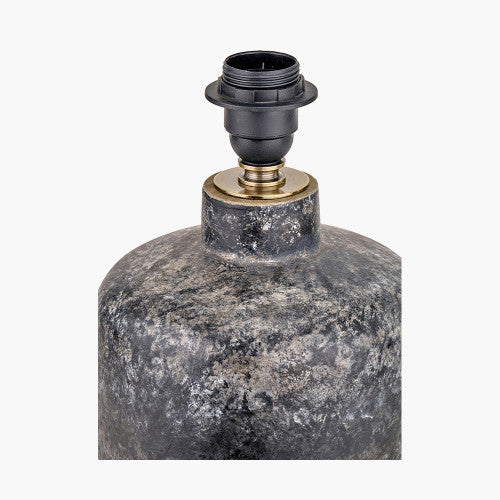 Vulcan Textured Volcanic Effect Grey Small Stoneware Table Lamp Base - Image 2