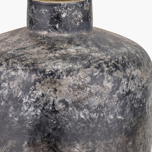 Vulcan Textured Volcanic Effect Grey Small Stoneware Table Lamp Base - Image 3