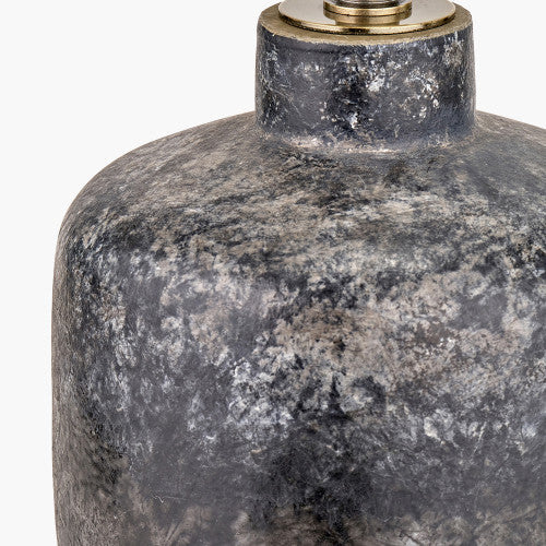 Vulcan Textured Volcanic Effect Grey Small Stoneware Table Lamp Base - Image 4