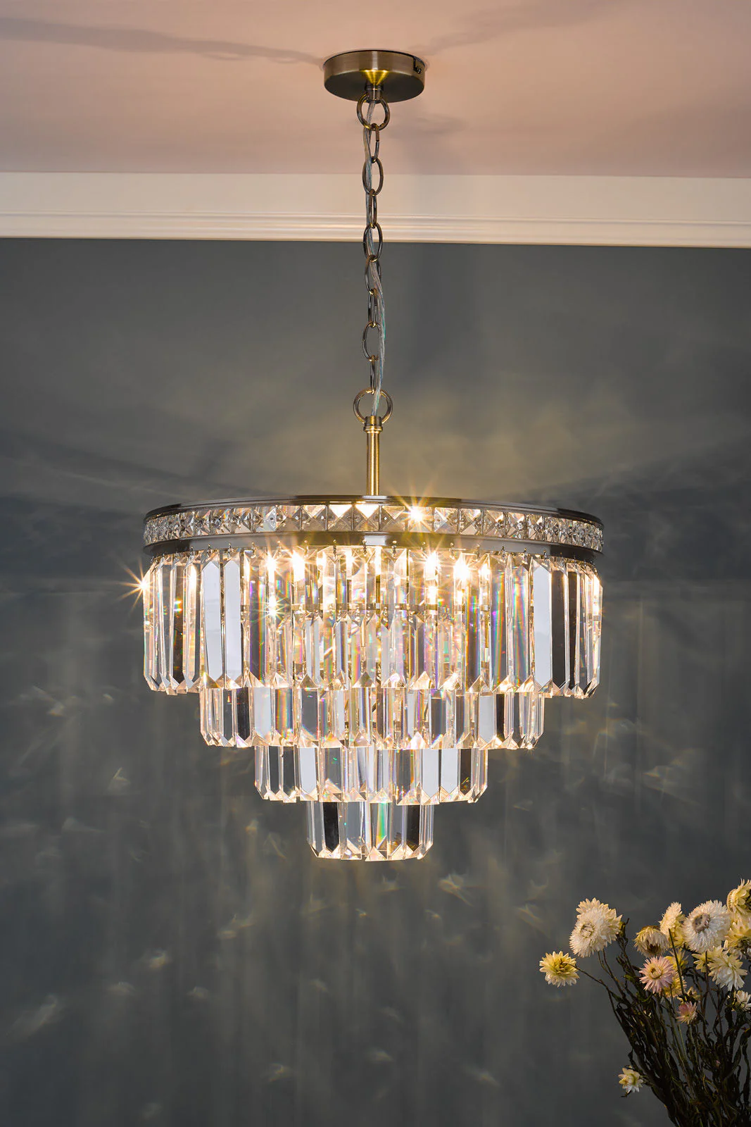 Vyana 4 Light Crystal Ceiling Light - Various Finishes - Image 11