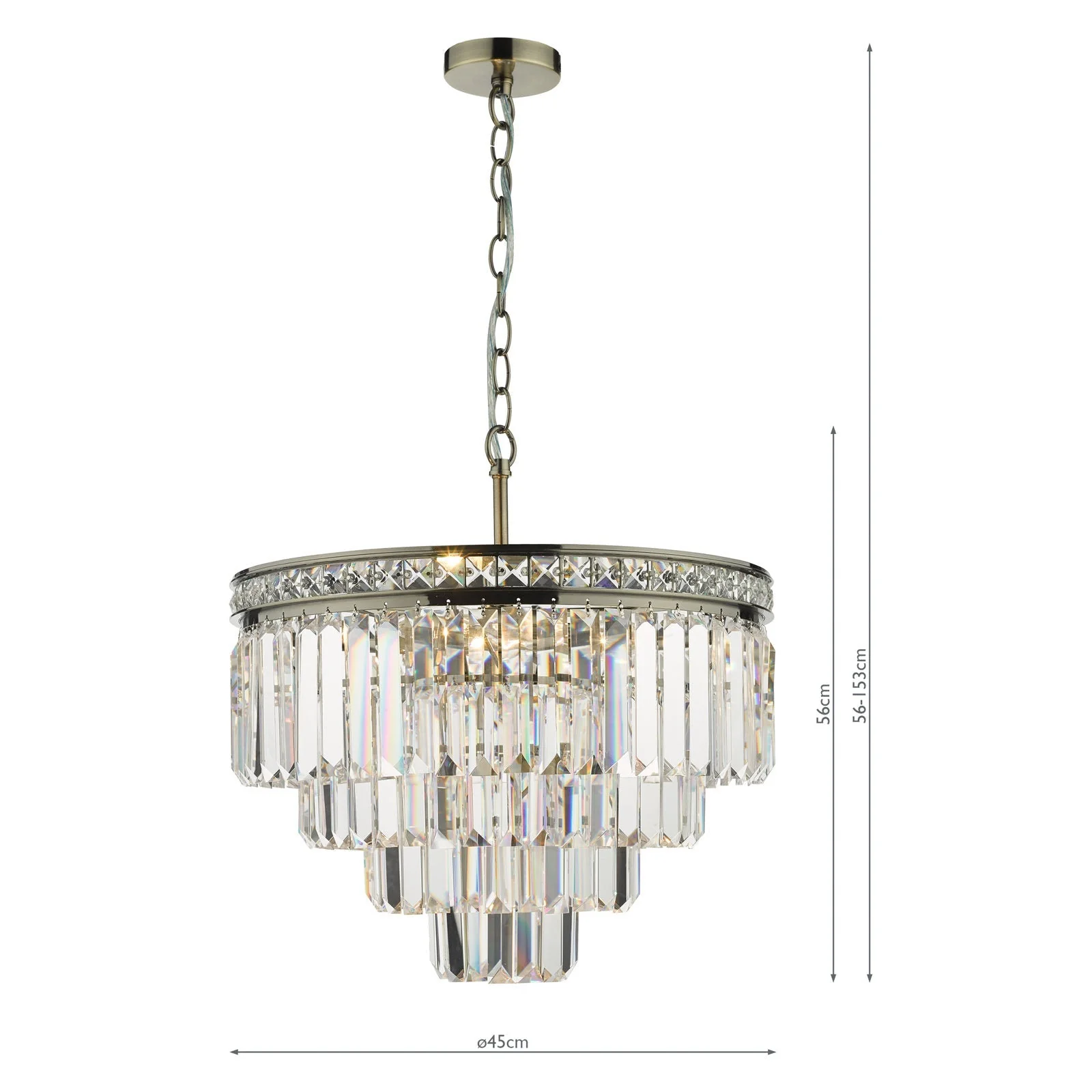 Vyana 4 Light Crystal Ceiling Light - Various Finishes - Image 12