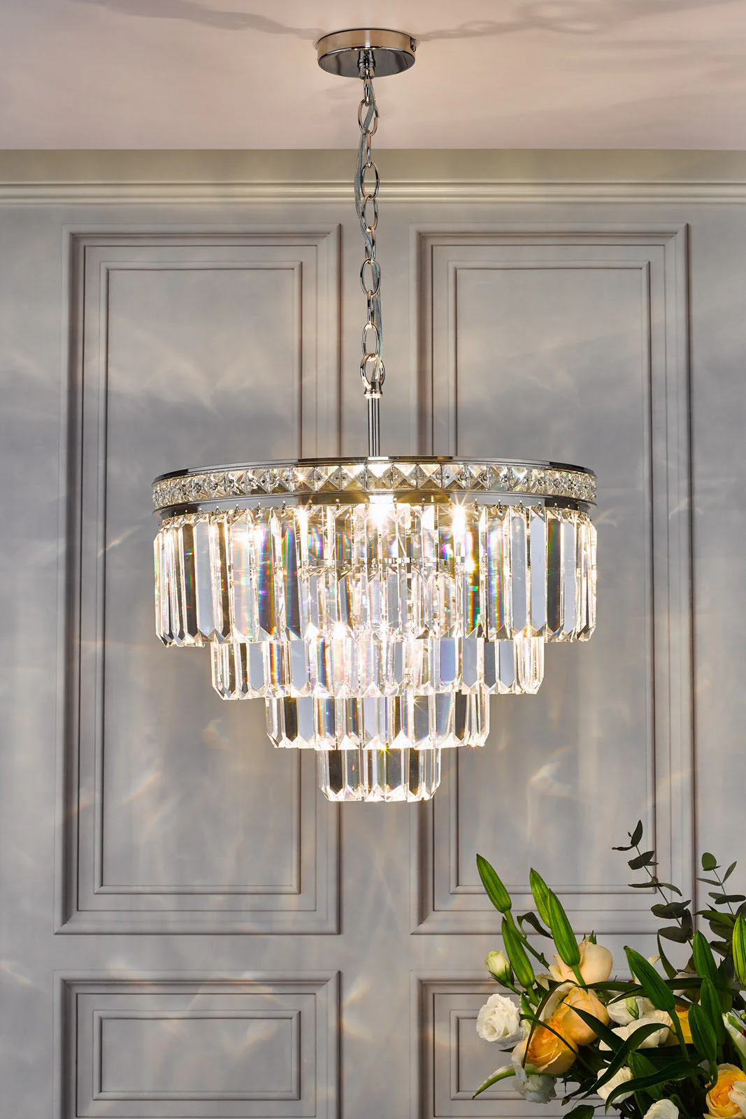 Vyana 4 Light Crystal Ceiling Light - Various Finishes - Image 18
