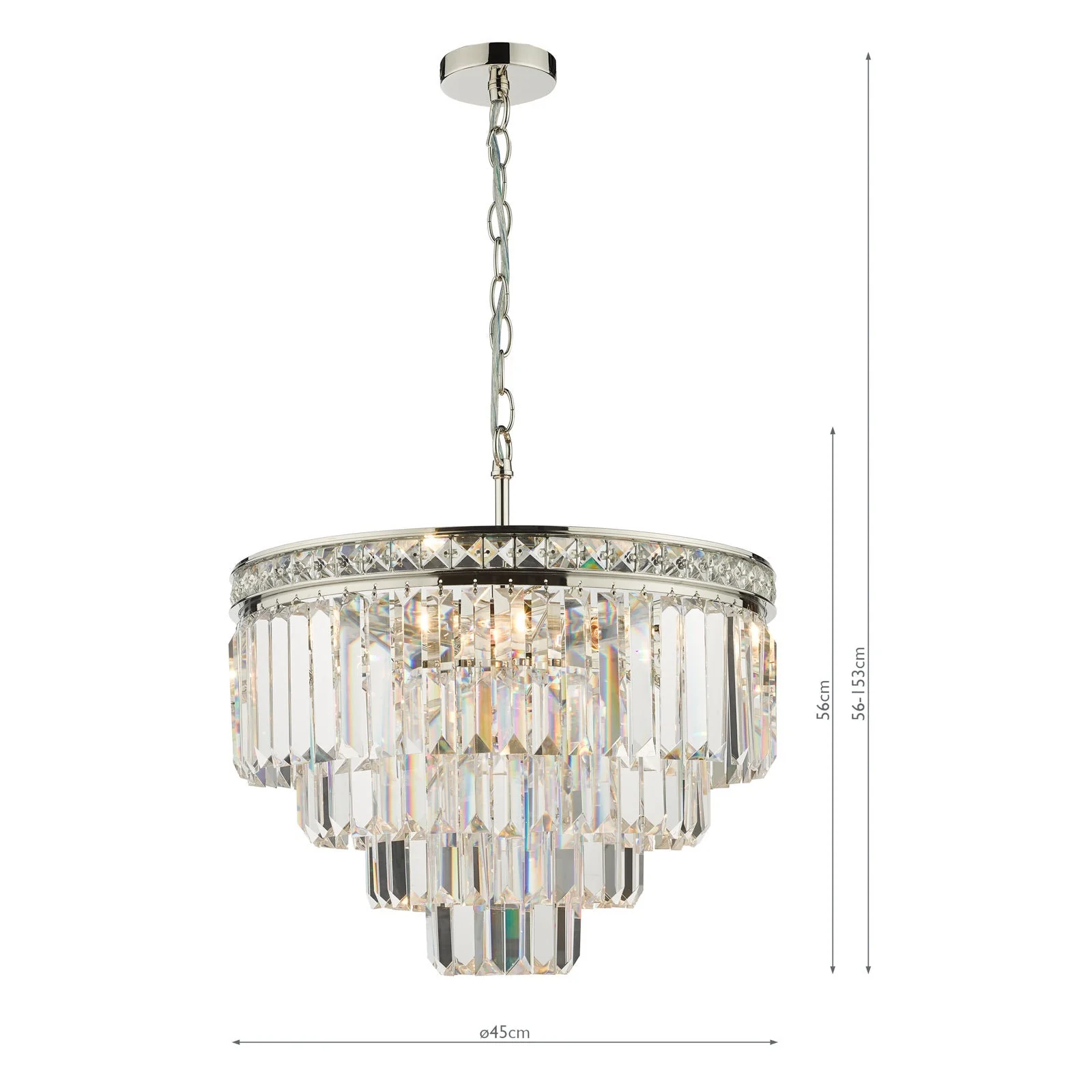 Vyana 4 Light Crystal Ceiling Light - Various Finishes - Image 19