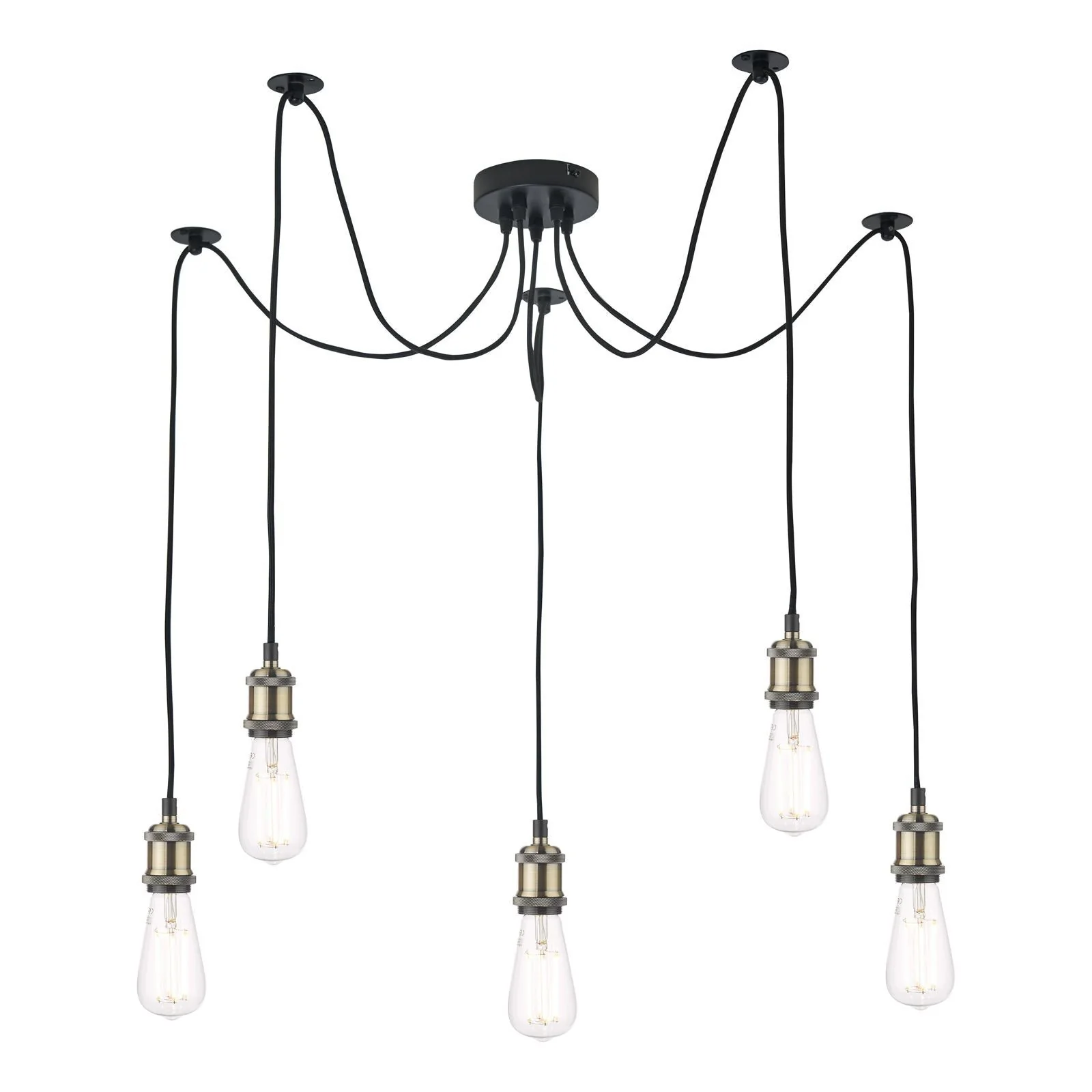 Waco 10/5 Light Pendant Antique Brass Matt Black - Image 2