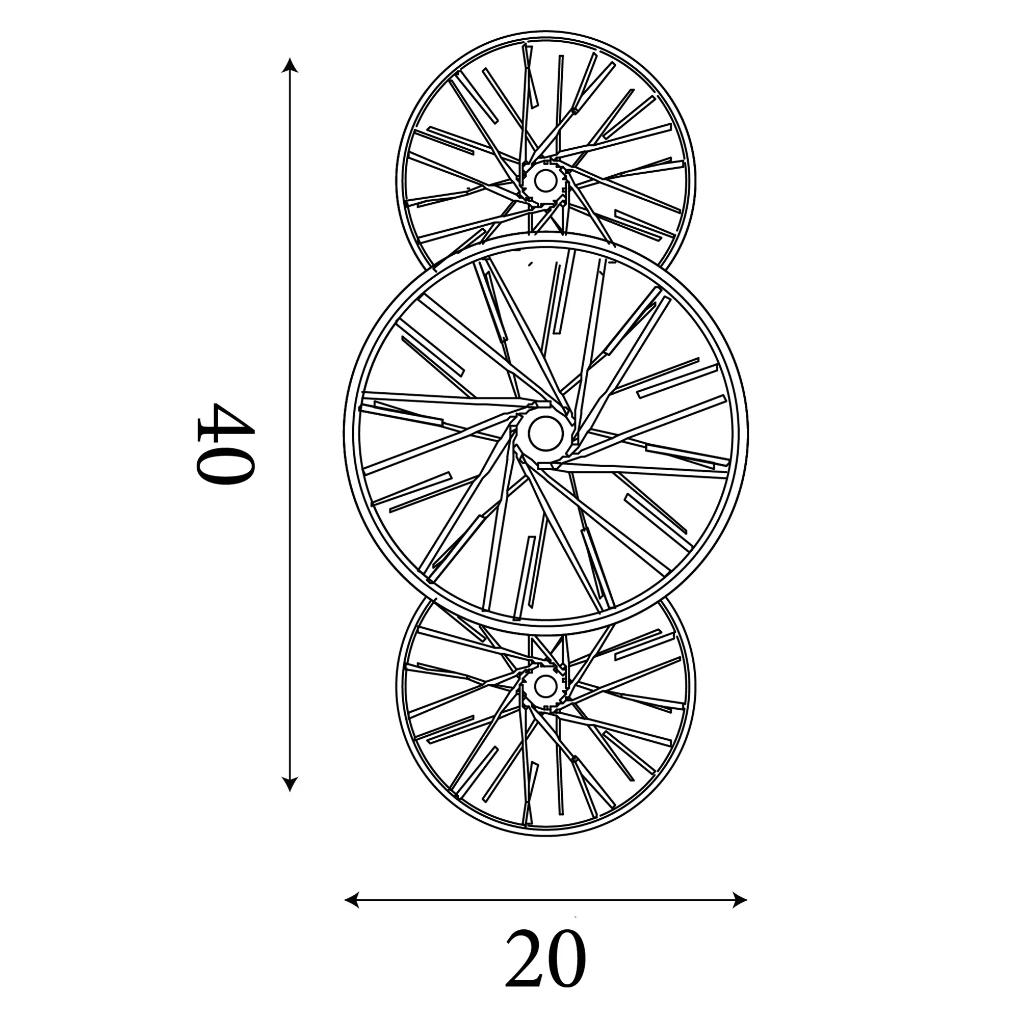 Wagon Wheel 6Lt Wall/Flush- Bronze Metal, Clear, Amber Glass - Image 2