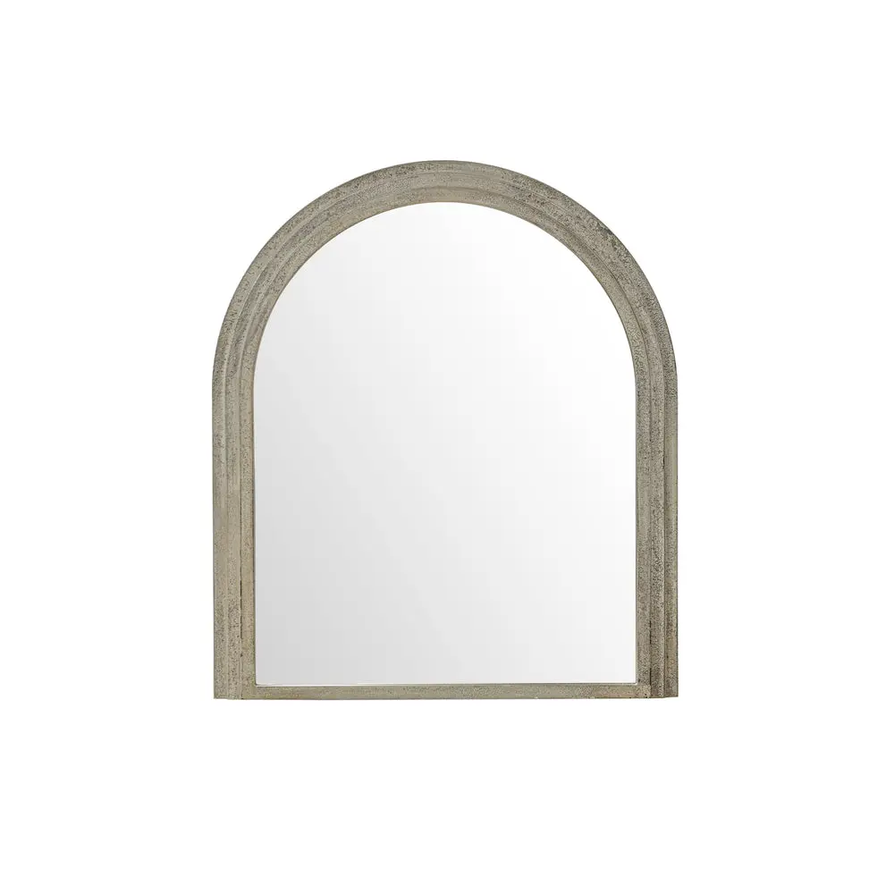 Walcott Arch Distressed Wood Wall Mirror 39 Inch - Grey Finish