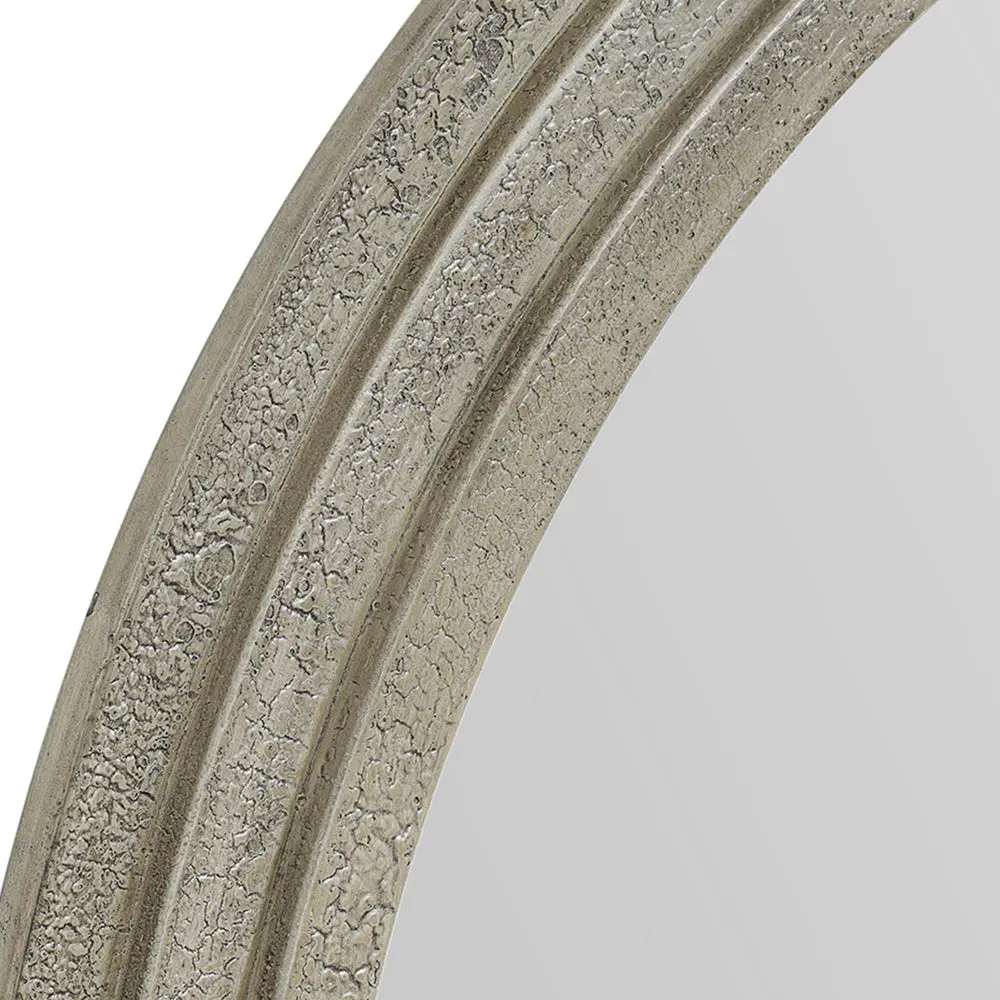 Walcott Arch Distressed Wood Wall Mirror 39 Inch - Grey Finish - Image 2