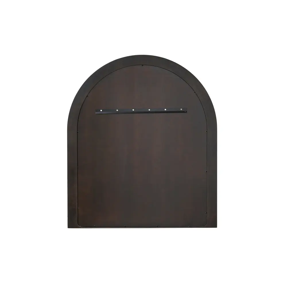 Walcott Arch Distressed Wood Wall Mirror 39 Inch - Grey Finish - Image 4