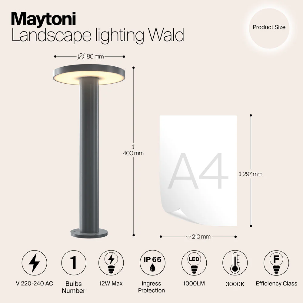Wald LED Bollard Light 3000K IP65 - Image 3