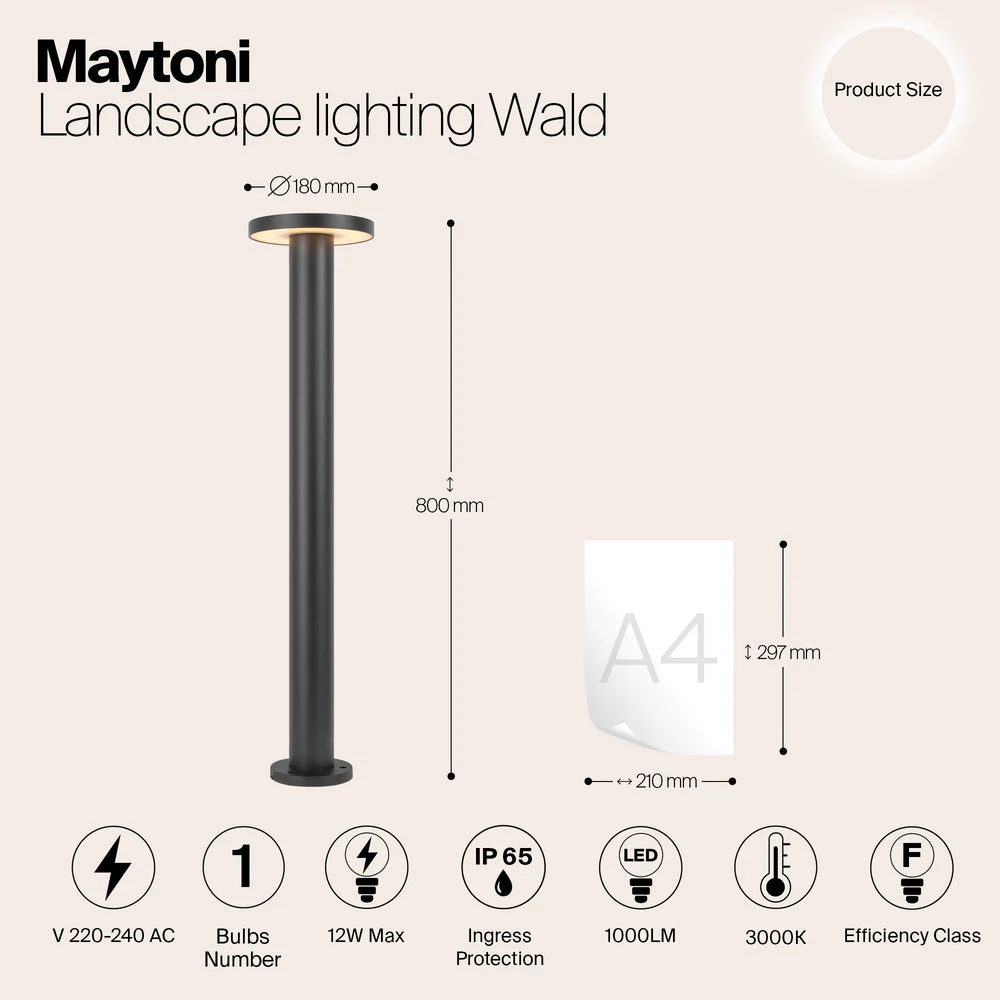 Wald LED Bollard Light 3000K IP65 - Image 4