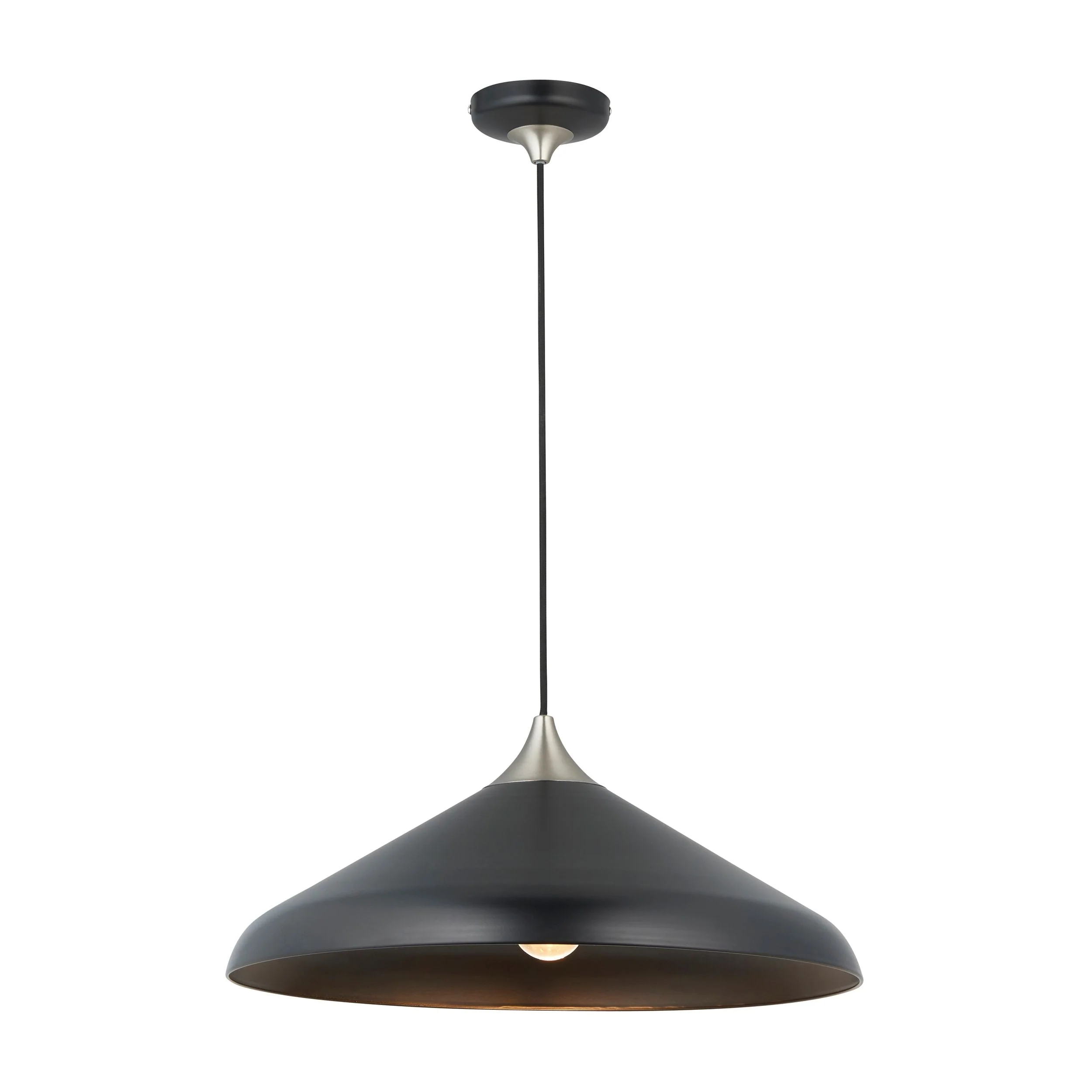Finley Warm White/Matt Black & Brushed Brass/Matt Nickel 1Lt LED Pendant - Various Colors - Image 2