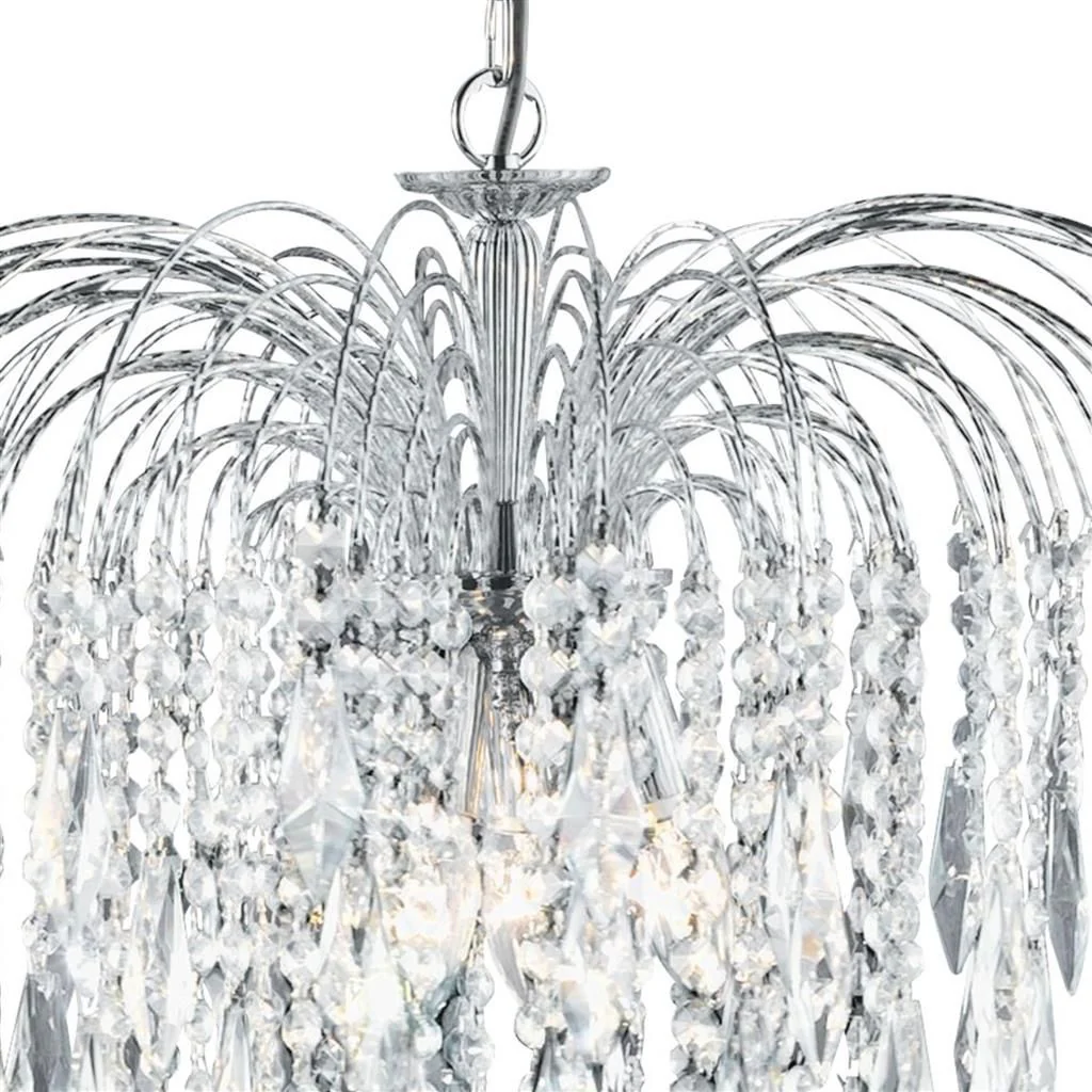 Waterfall 4Lt Centre Ceiling Light - Chrome & Crystal Finish - Image 2
