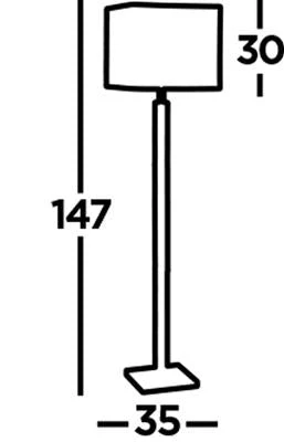 Waverley Floor Lamp- Wood, Satin Silver Metal & White Fabric E27 - Image 4