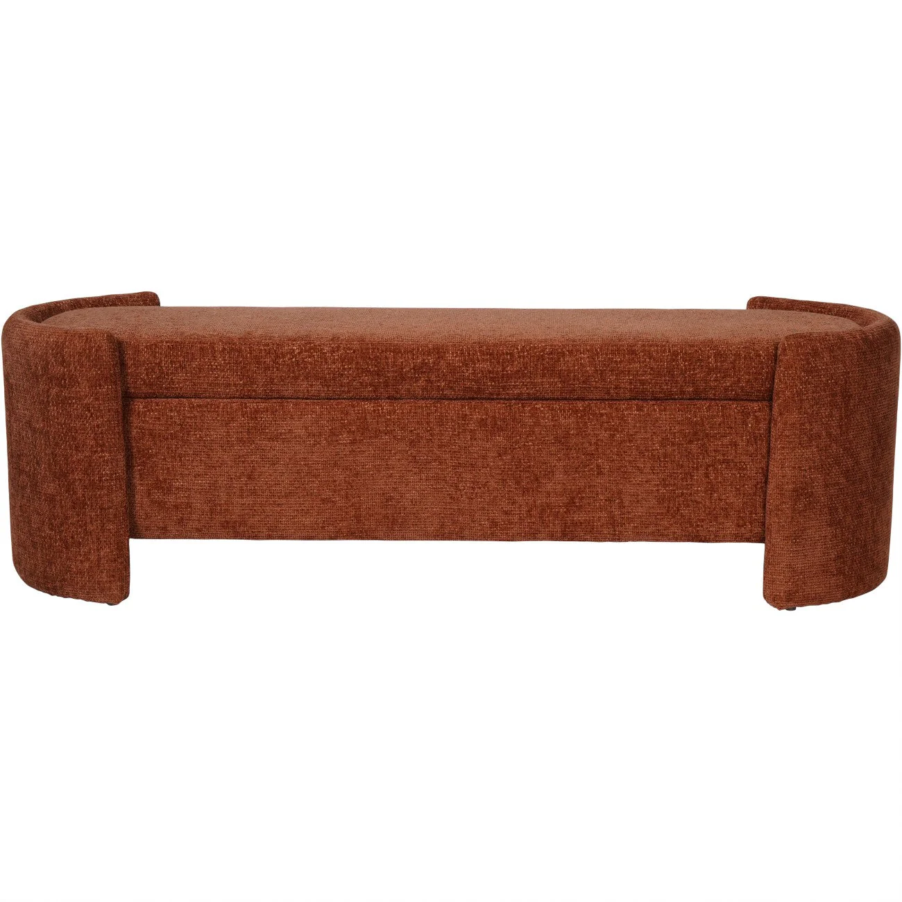 Waverley Upholstered Storage Bench- Terracotta - Image 2