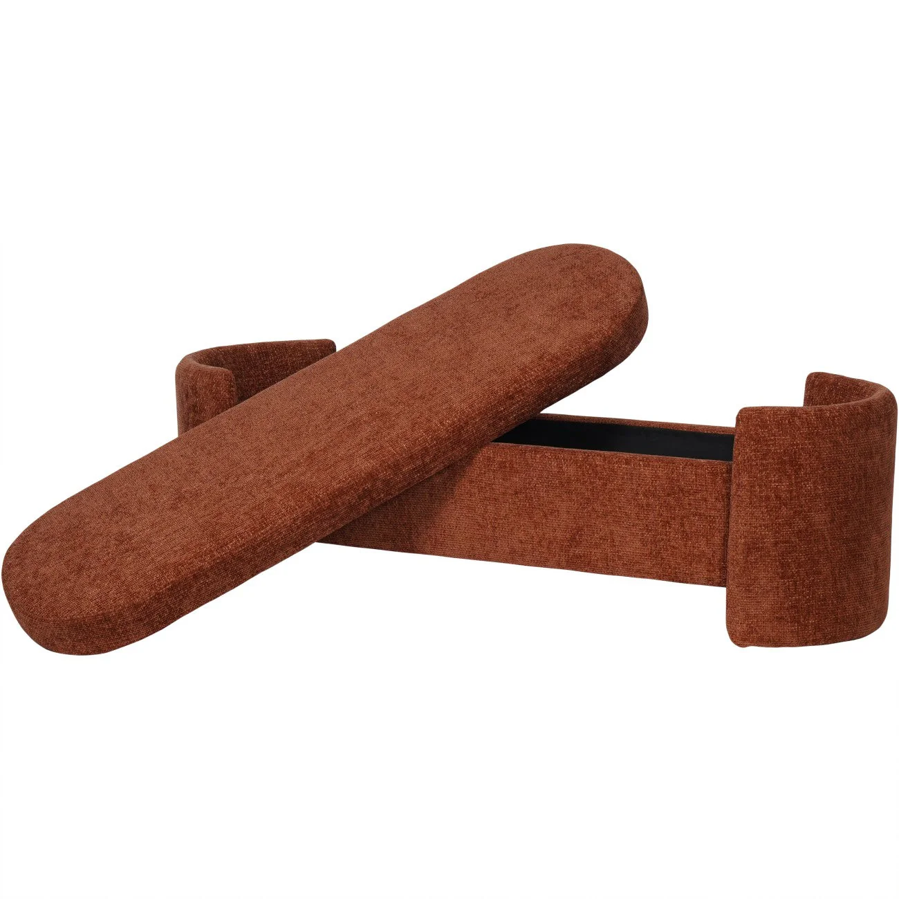 Waverley Upholstered Storage Bench- Terracotta - Image 3