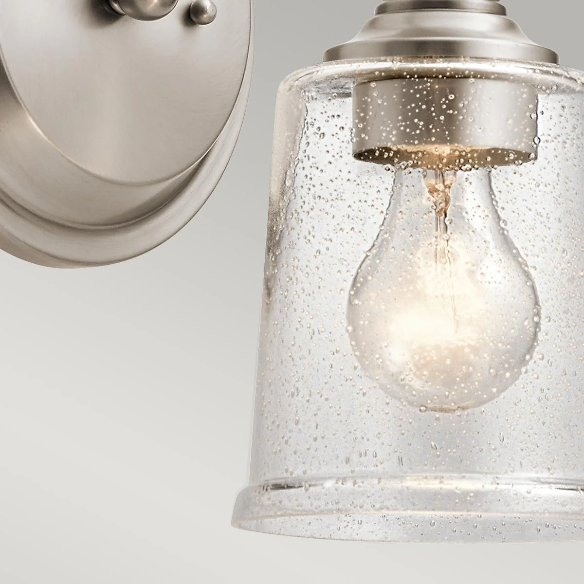 Waverly 1 Light Wall Light - Classic Pewter/Natural Brass IP20 E27 - Image 3