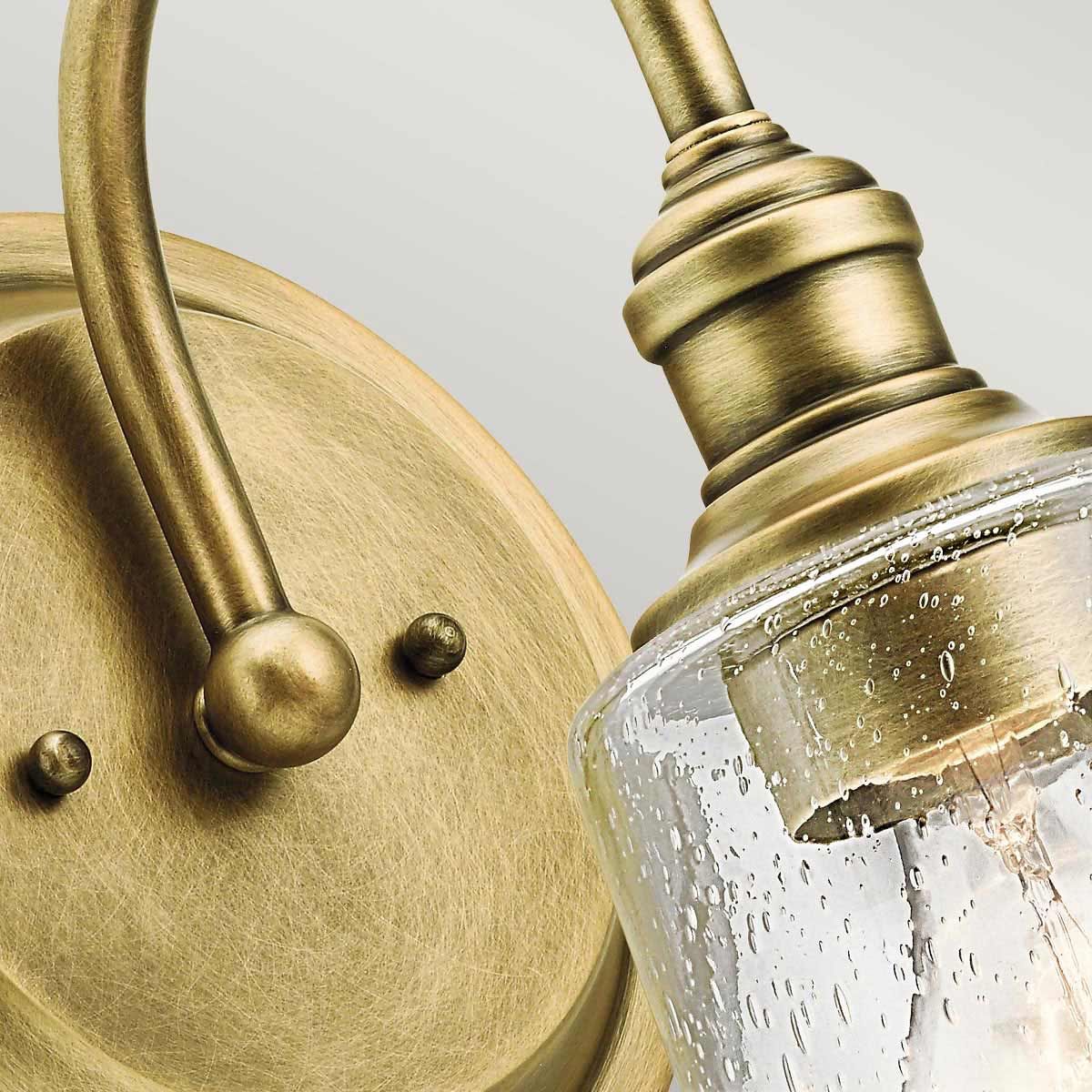 Waverly 1 Light Wall Light - Classic Pewter/Natural Brass IP20 E27 - Image 8