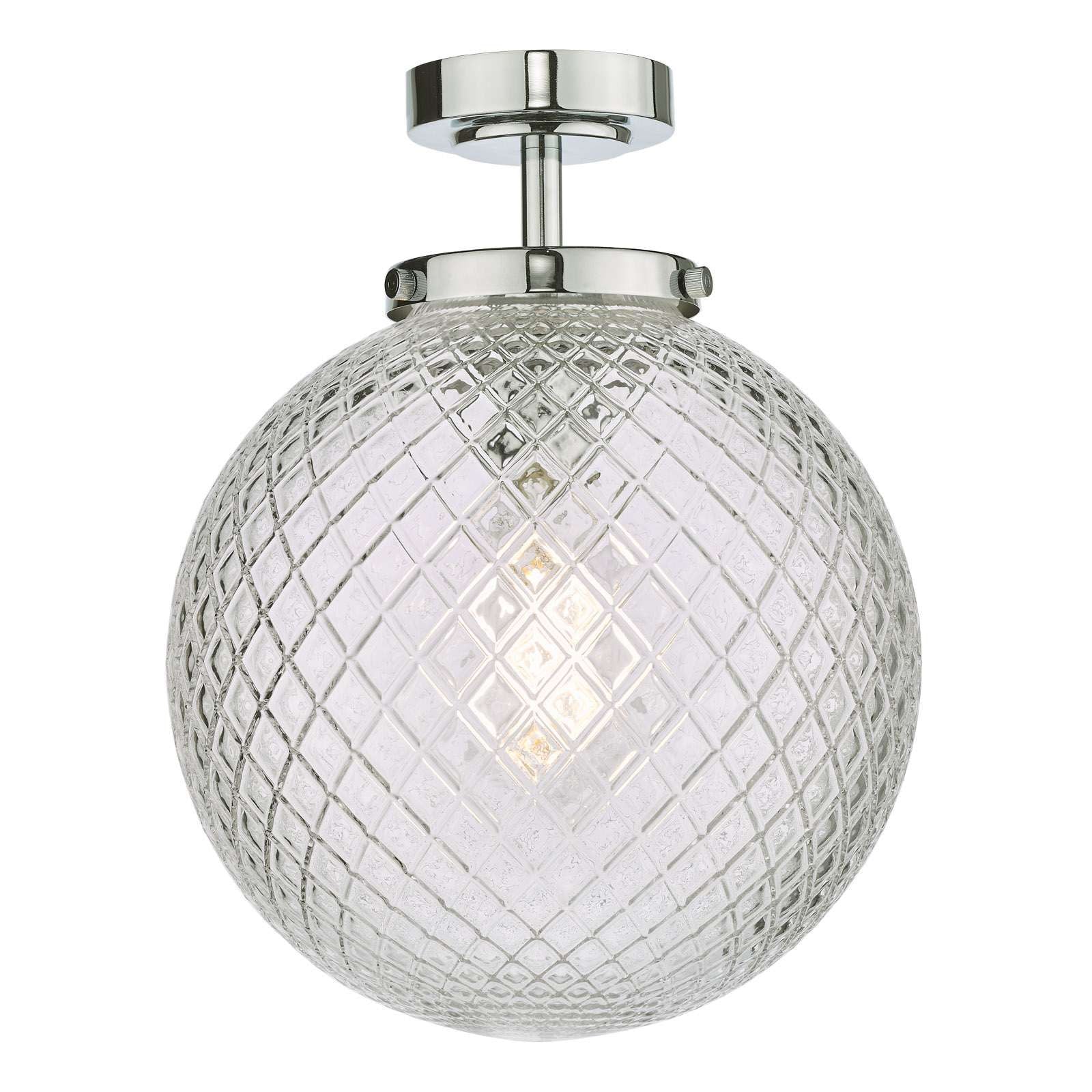 Wayne 1Lt Semi Flush IP44 Bathroom Light - Polished Chrome/ Matt Black Finish - Image 2