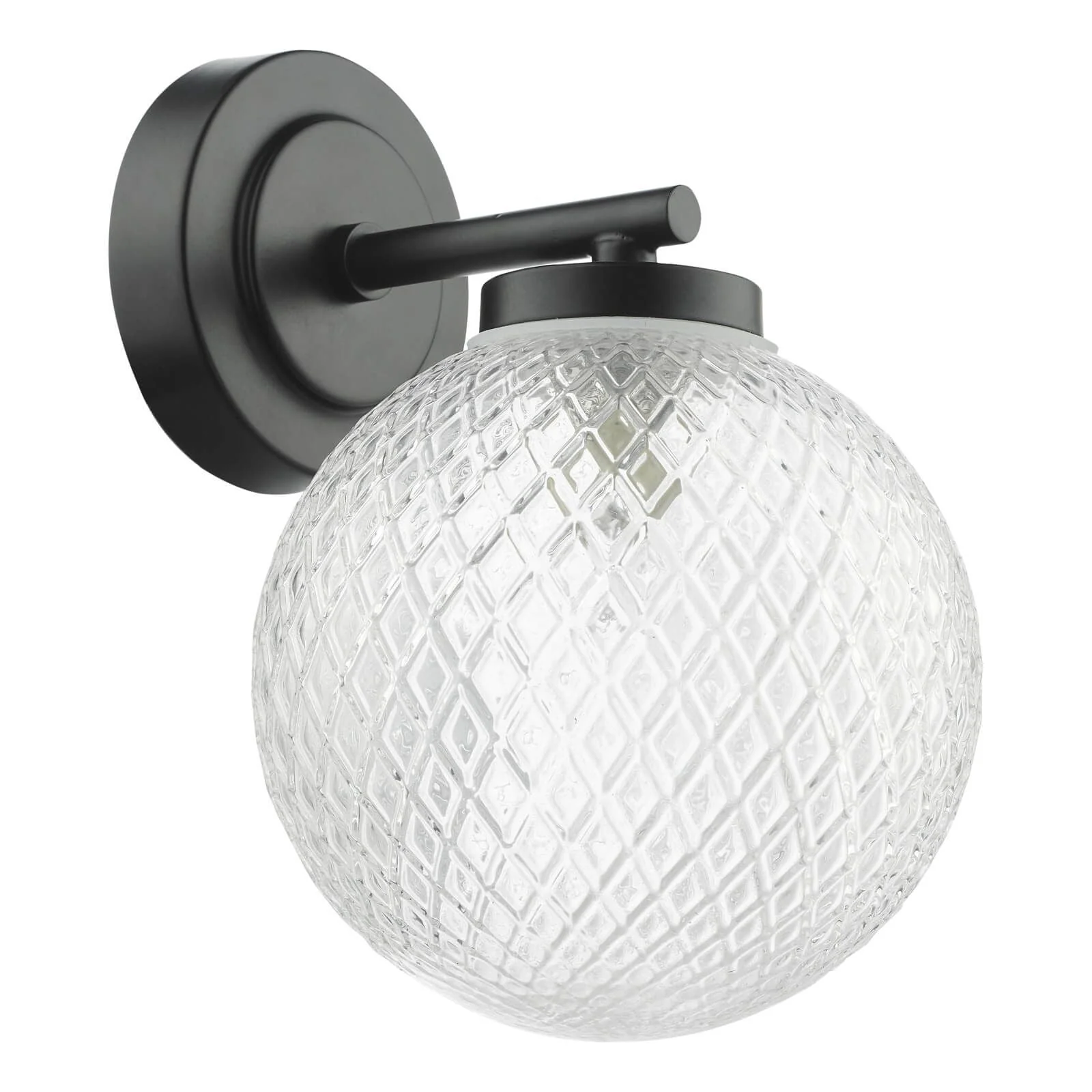 Wayne Bathroom Wall Light Matt Black Glass IP44 Promotional Offer - Image 2