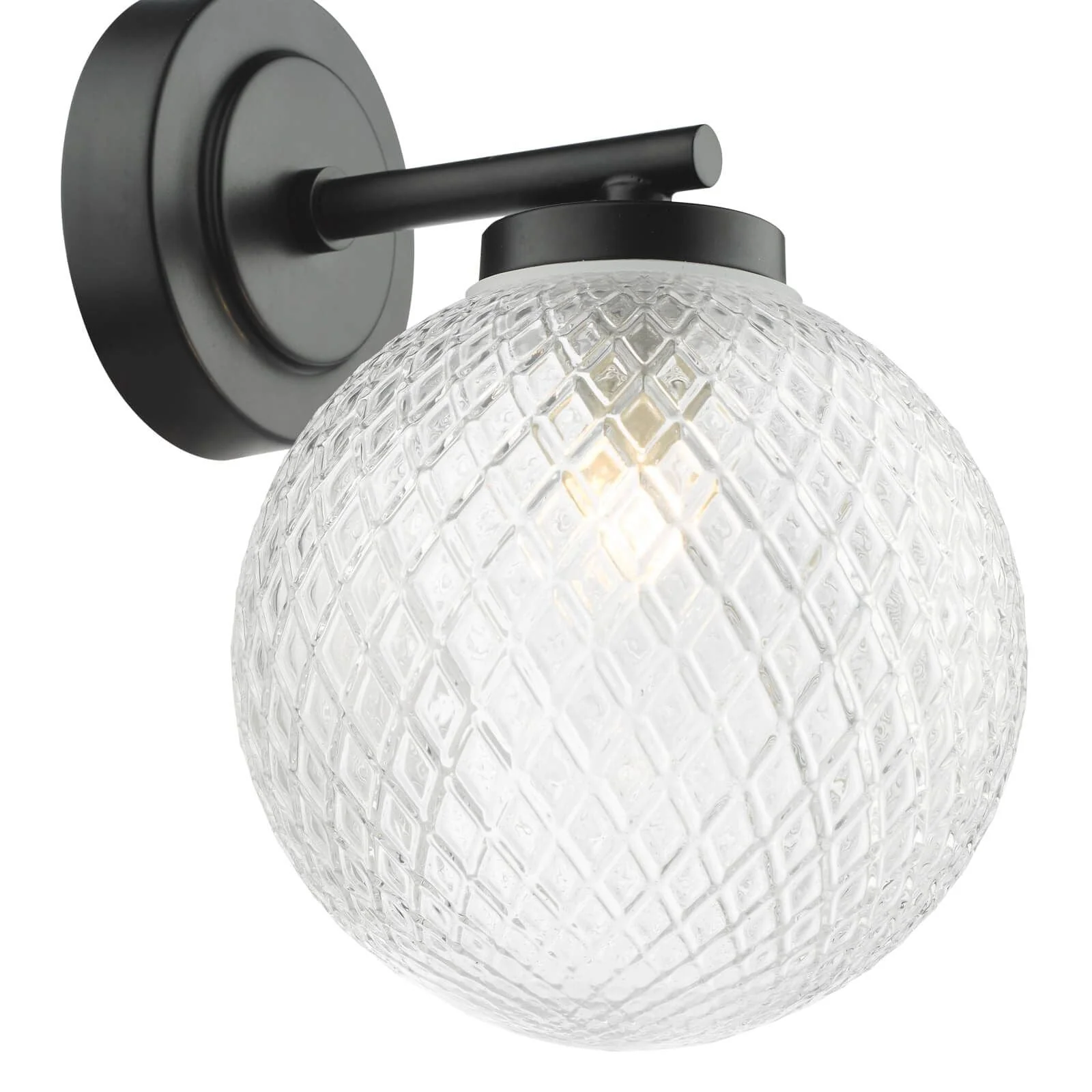 Wayne Bathroom Wall Light Matt Black Glass IP44 Promotional Offer - Image 3