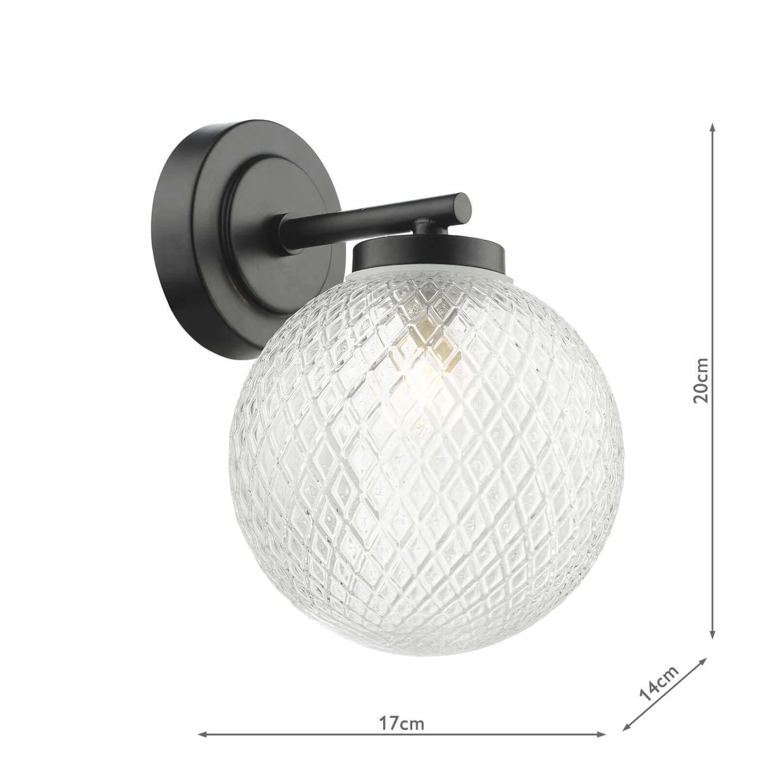 Wayne Bathroom Wall Light Matt Black Glass IP44 Promotional Offer - Image 4