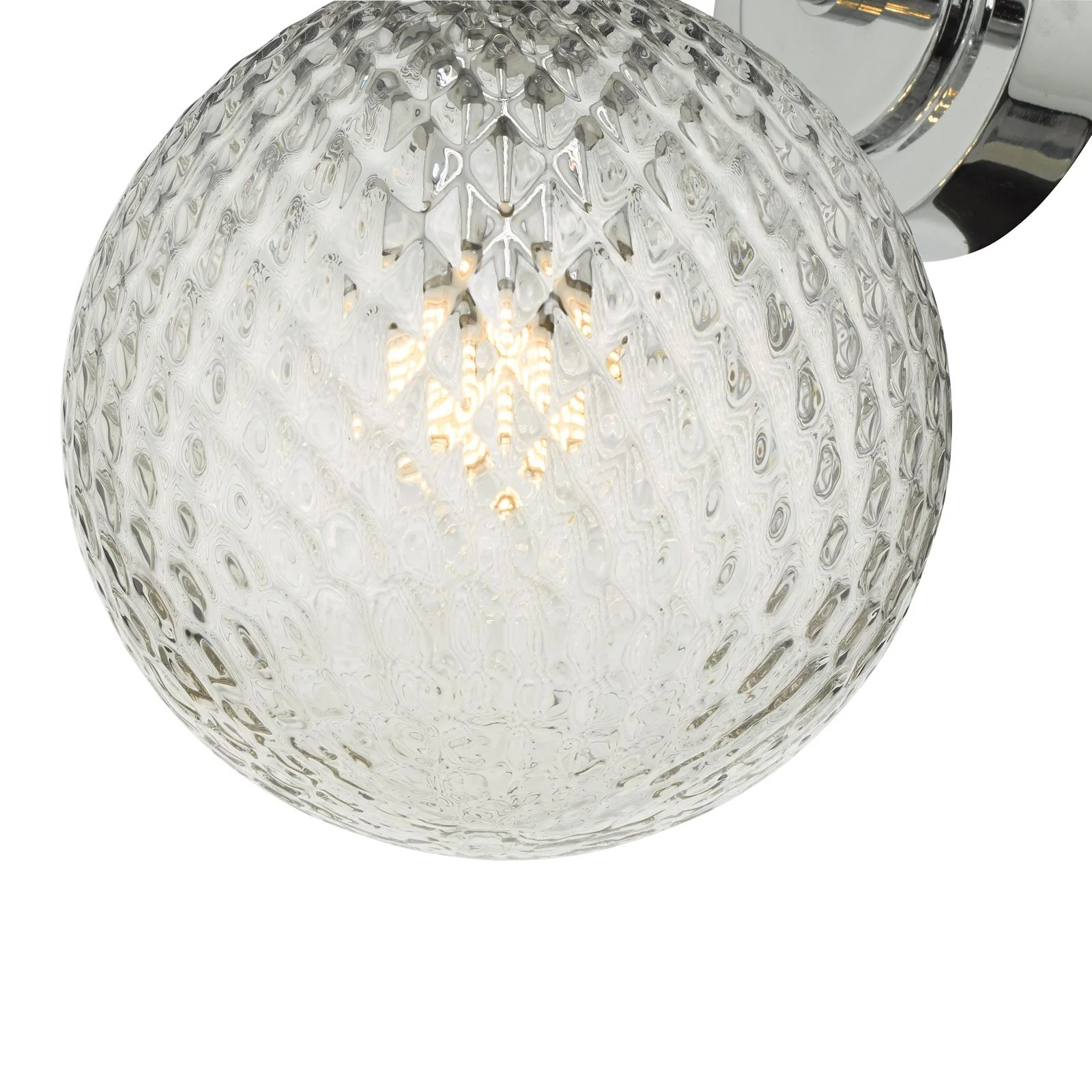 Wayne Bathroom Wall Light Polished Chrome/Matt Black Glass IP44 - Image 3