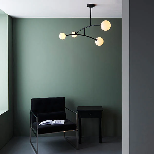 Weber Modern 4Lt Globe Hanging Ceiling Pendant Light Black - Image 3