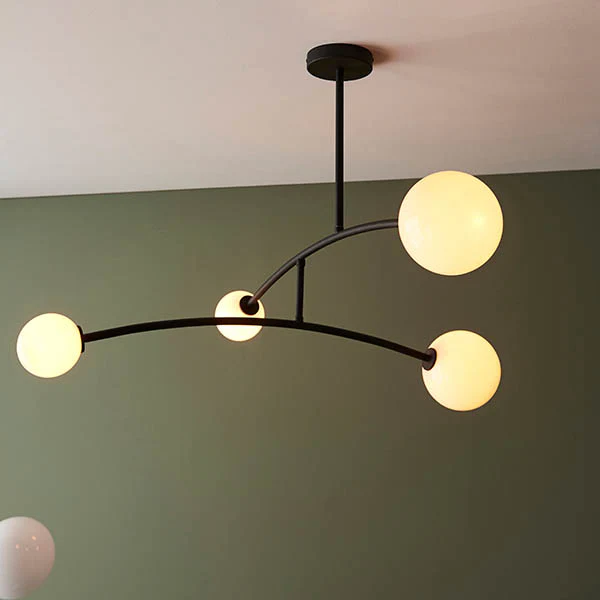 Weber Modern 4Lt Globe Hanging Ceiling Pendant Light Black - Image 4