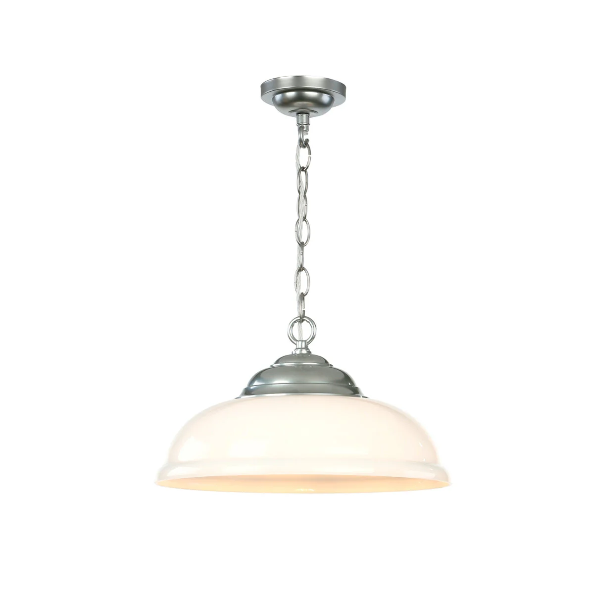 Webster 1 Light Pendant Clear/white/smoked Glass with Antique Brass/chrome - Image 3