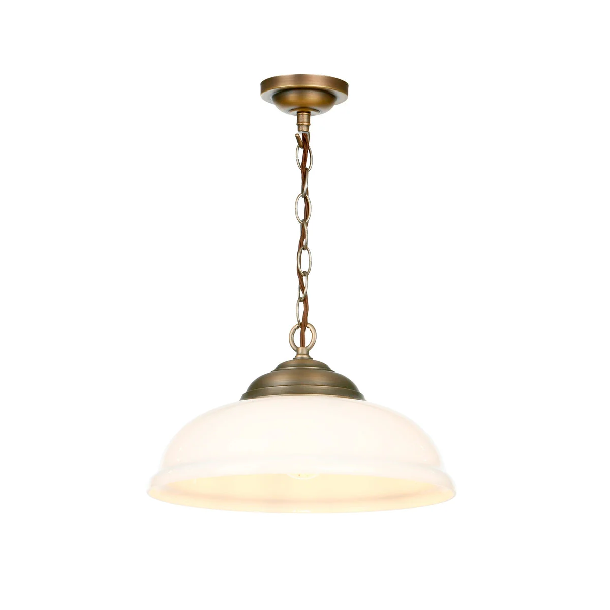 Webster 1 Light Pendant Clear/white/smoked Glass with Antique Brass/chrome - Image 4