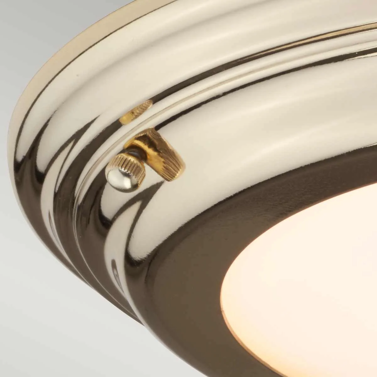 Welland 1 Light Flush Mount IP54 – Polished Chrome / Polished Brass / Aged Brass - Image 2