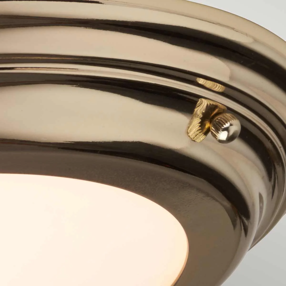 Welland 1 Light Flush Mount IP54 – Polished Chrome / Polished Brass / Aged Brass - Image 4