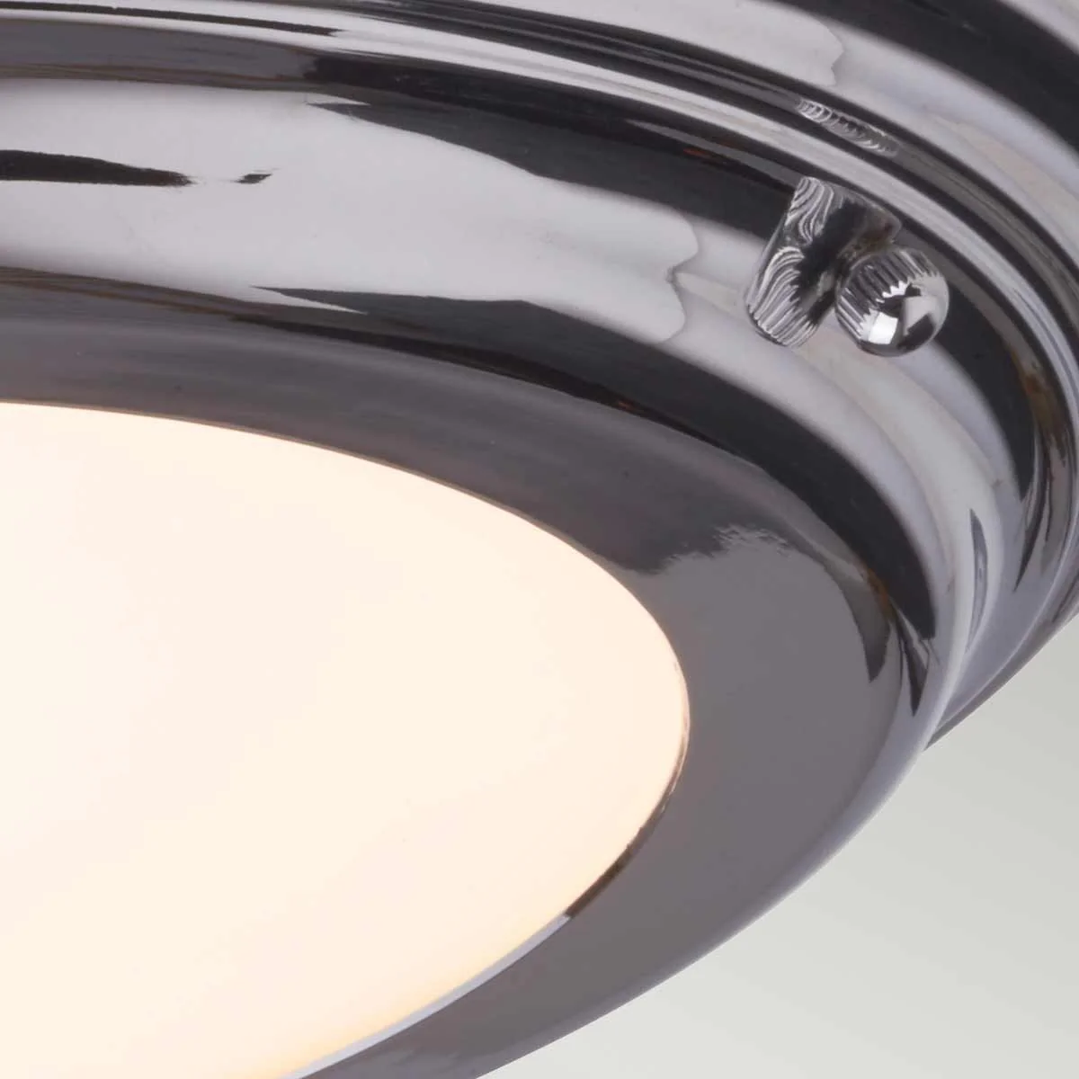 Welland 1 Light Flush Mount IP54 – Polished Chrome / Polished Brass / Aged Brass - Image 9