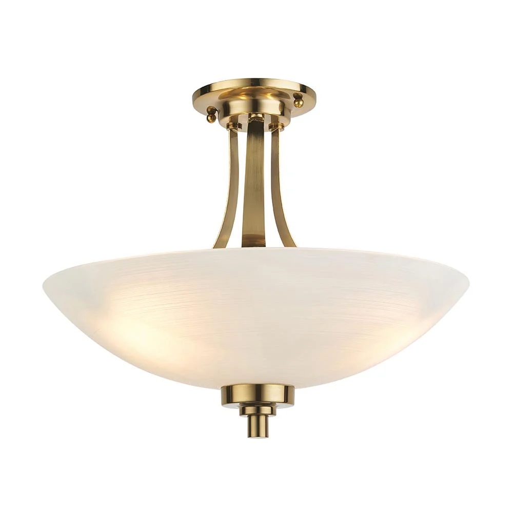 Wales 3Lt Semi Flush - Antique Brass - Promotional Offer