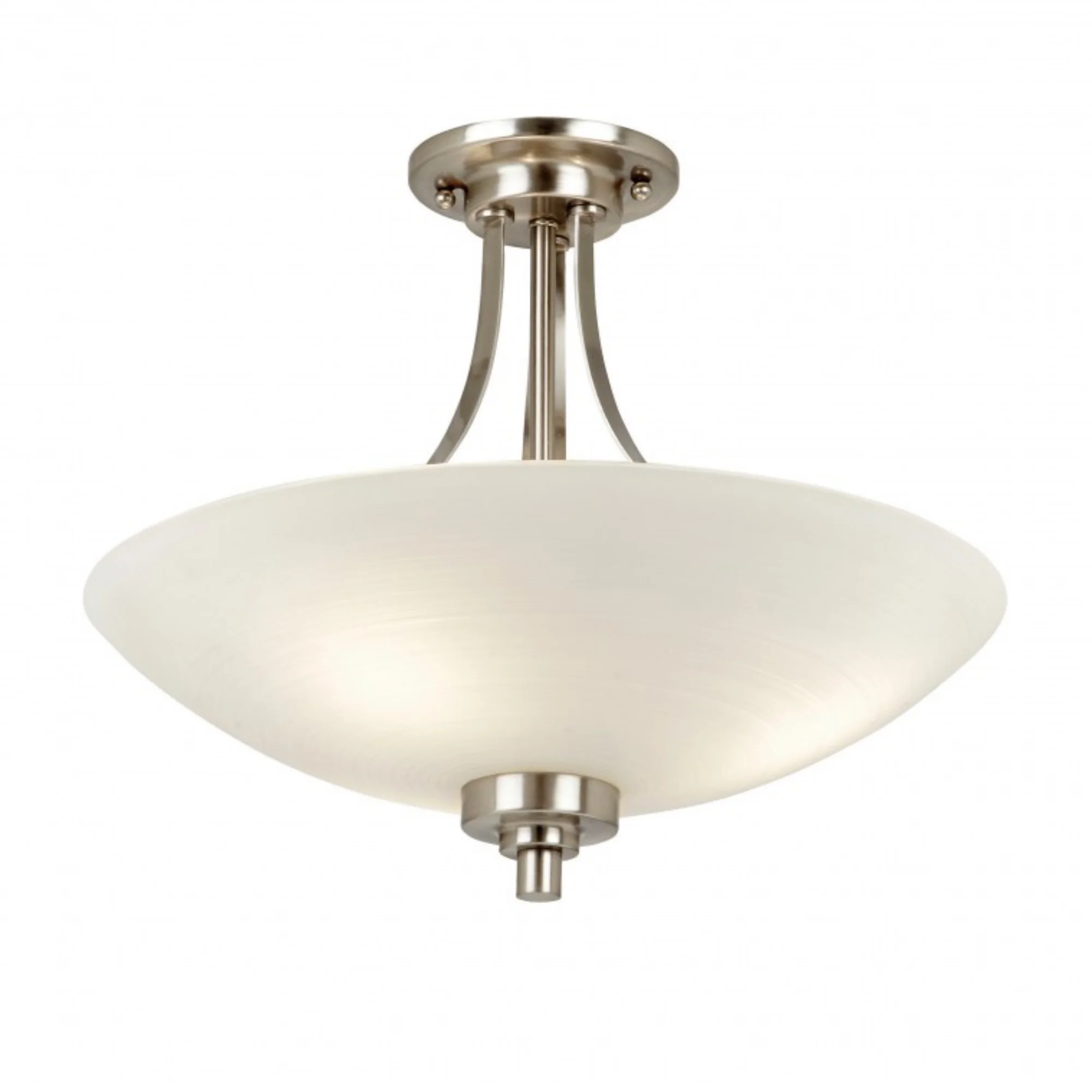 Welles 3Lt Semi Flush Ceiling Lamp Satin Chrome - Promotional Offer - Image 3