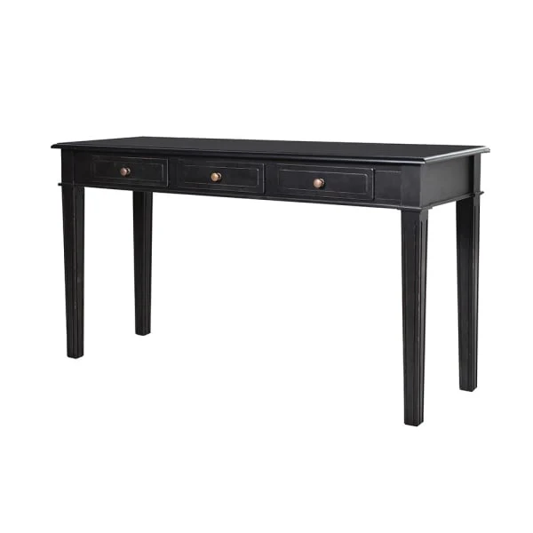 Wesley 3 Drawer Hall Table, Grey/Black - Image 2