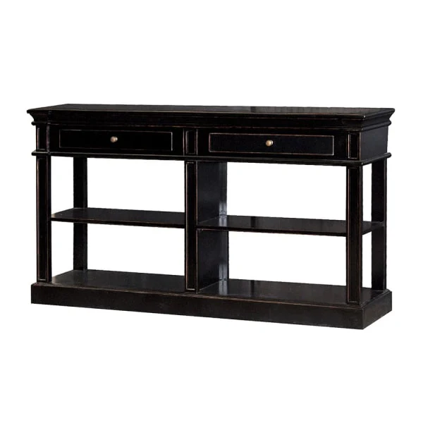 Wesley Shelf Buffet Console Table - White/Grey/Black - Image 4