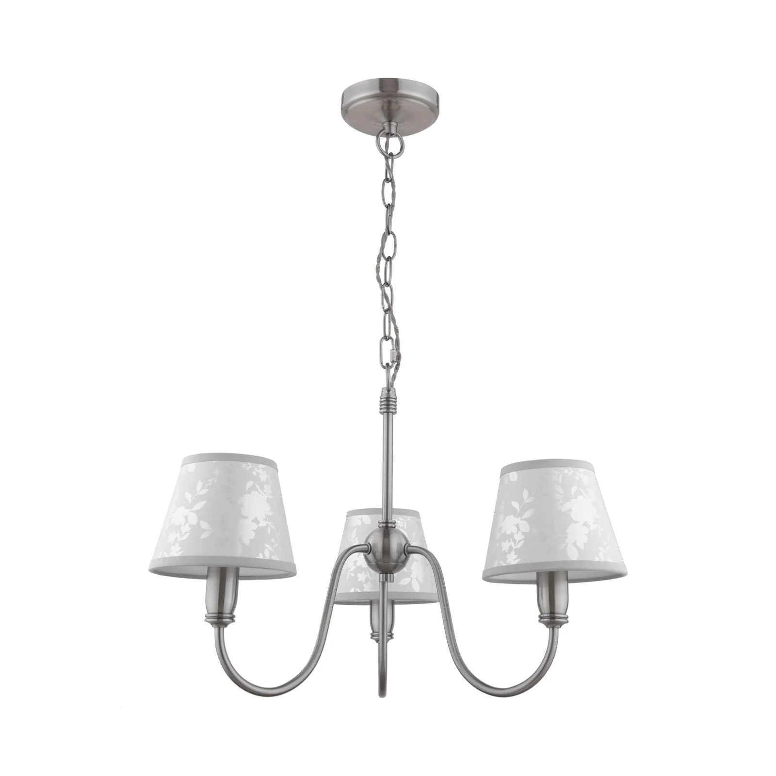 Westbourne 3 Light Armed Pendant Polished Pewter With Shade - Image 3