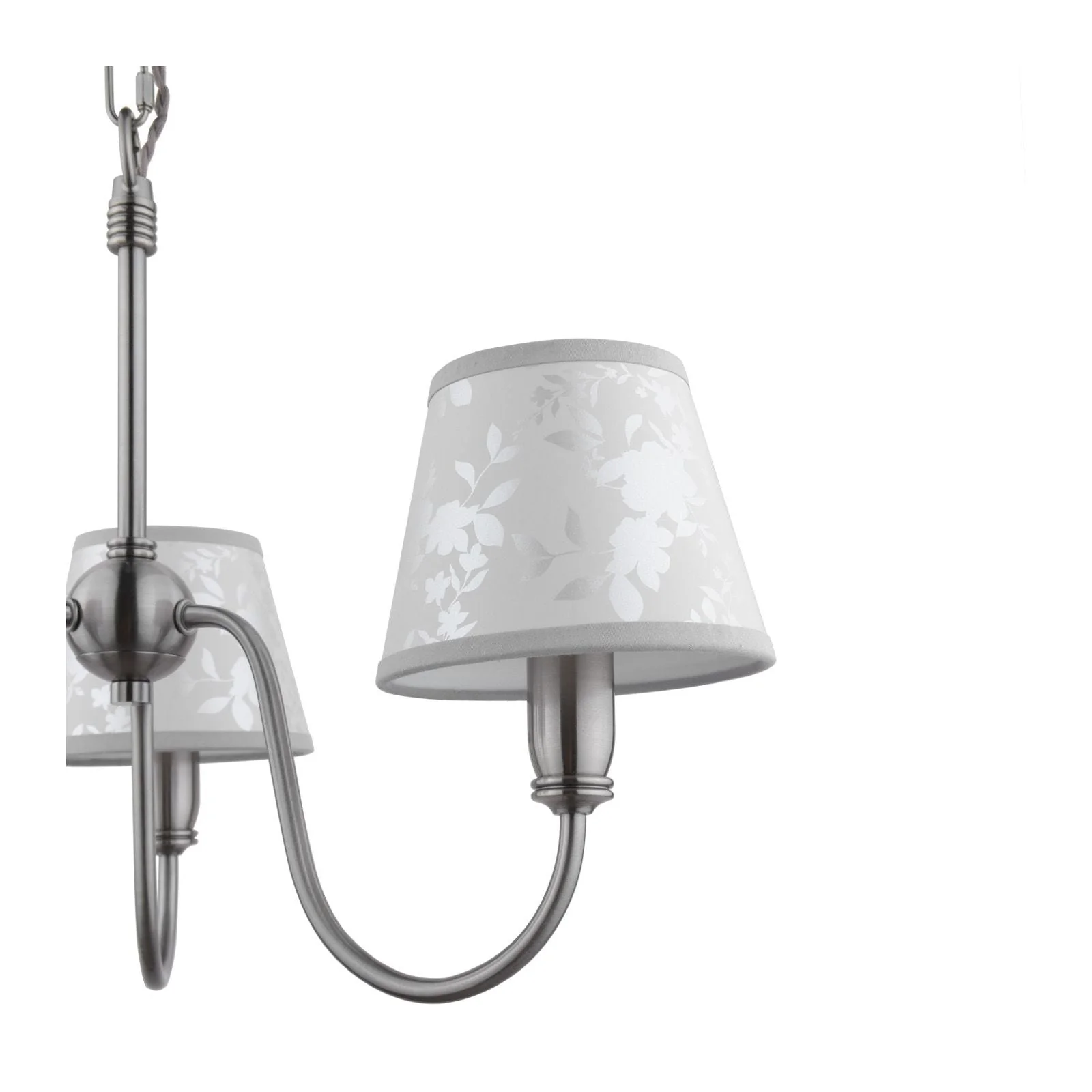 Westbourne 3 Light Armed Pendant Polished Pewter With Shade - Image 4