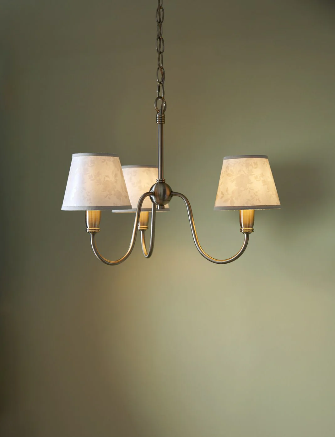 Westbourne 3 Light Armed Pendant Polished Pewter With Shade - Image 6