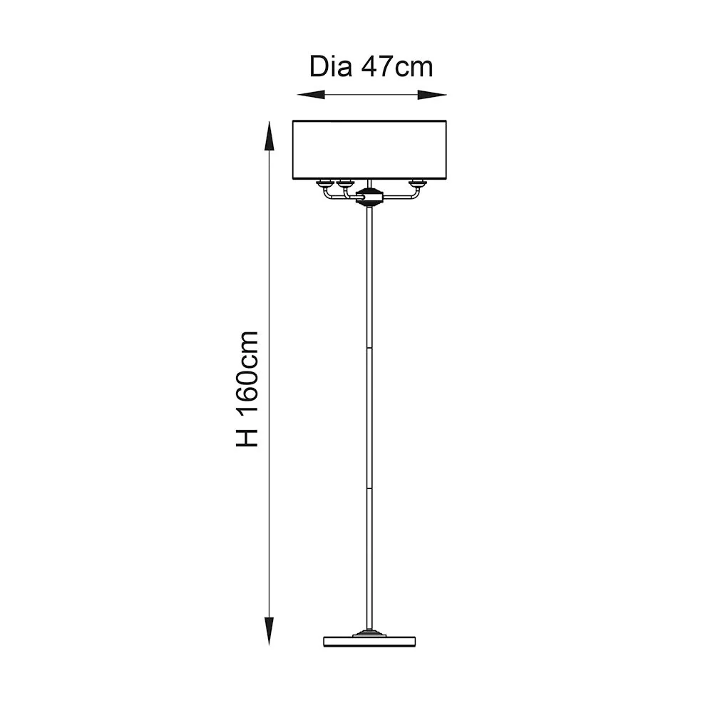 Westbury 1/3Lt Floor Lamp In Various Finishes E14 - Image 15