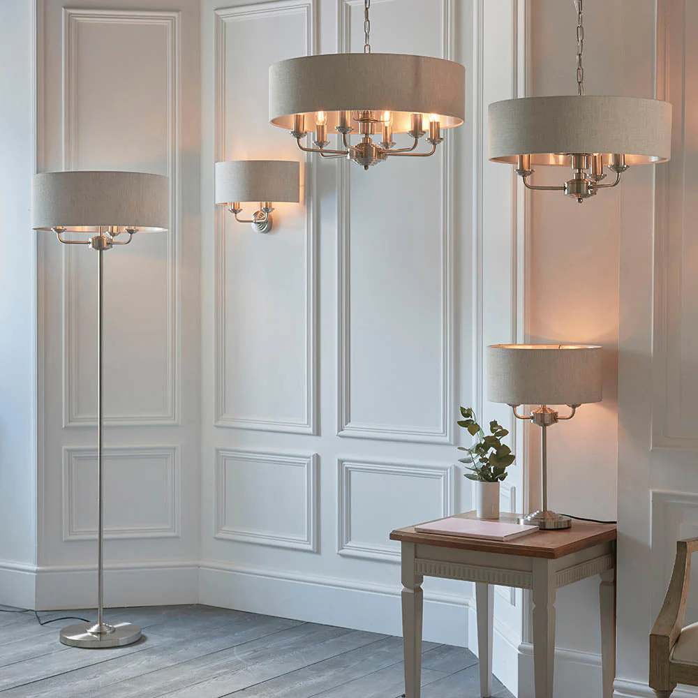 Westbury 1/3Lt Floor Lamp In Various Finishes E14 - Image 18
