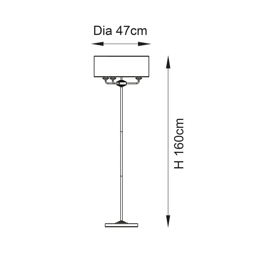 Westbury 1/3Lt Floor Lamp In Various Finishes E14 - Image 35