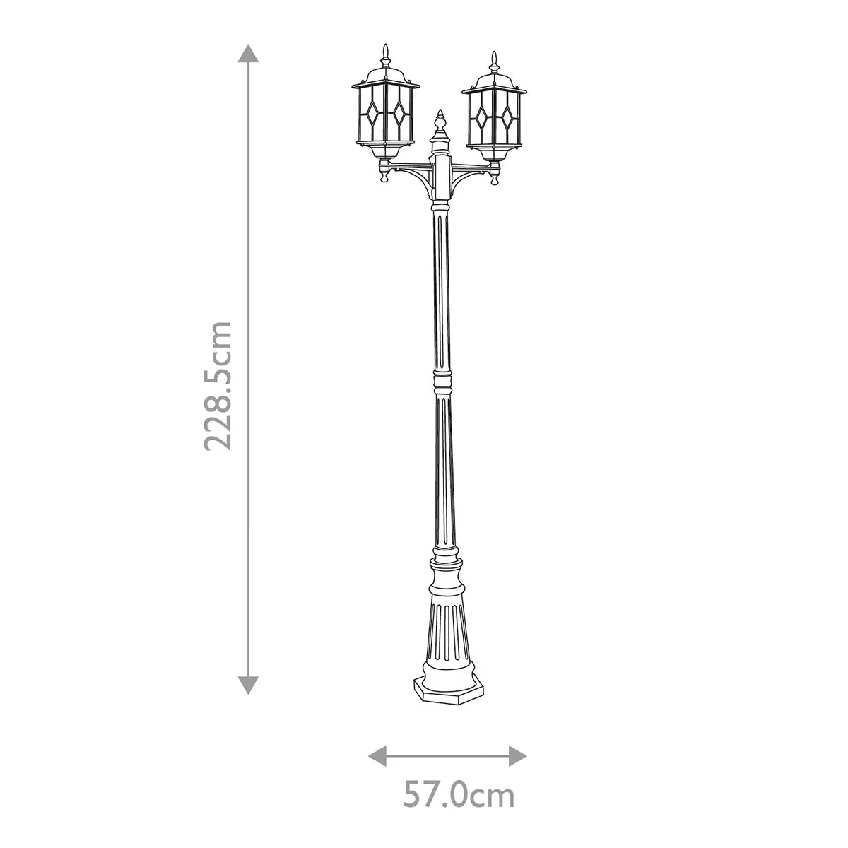 Wexford 1/2Lt Pillar Lantern -  Black & Silver IP44 E27 - Image 10